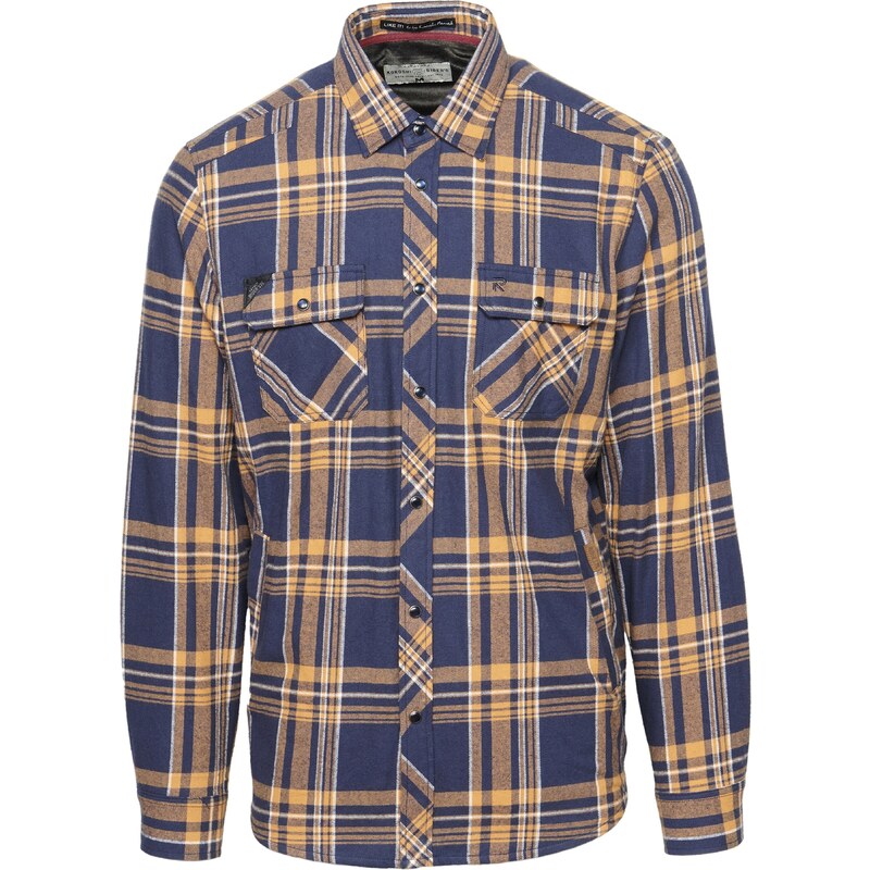 KOROSHI Košeľa okrová / fialová 58305973