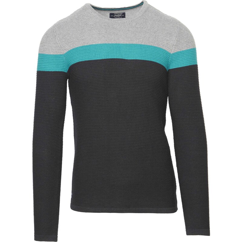 KOROSHI Sveter tyrkysová / svetlosivá / čierna 60682949