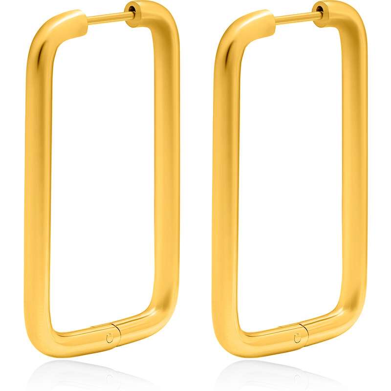 Troli Výrazné obdĺžnikové náušnice z pozlátenej ocele VAAXF546G 66590452