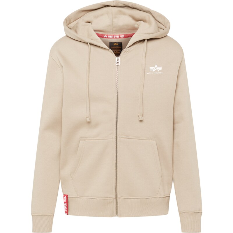 ALPHA INDUSTRIES Mikina piesková / červená / biela 62433497