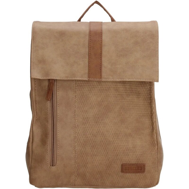 Beagles Béžový elegantný kožený batoh „Twister“ 37076680