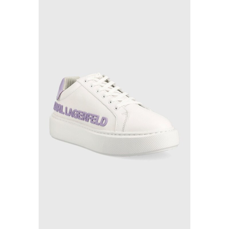 Kožené tenisky Karl Lagerfeld MAXI KUP biela farba, KL62210