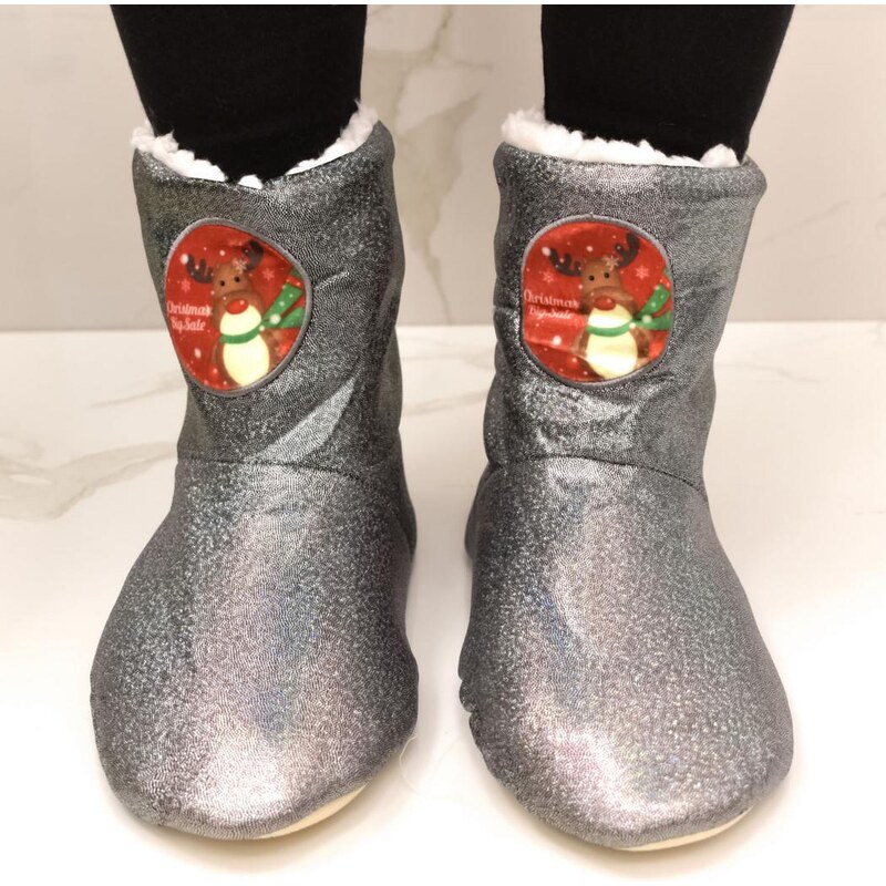 JOHN-C Sivé ponožkové kapce CHRISTMAS