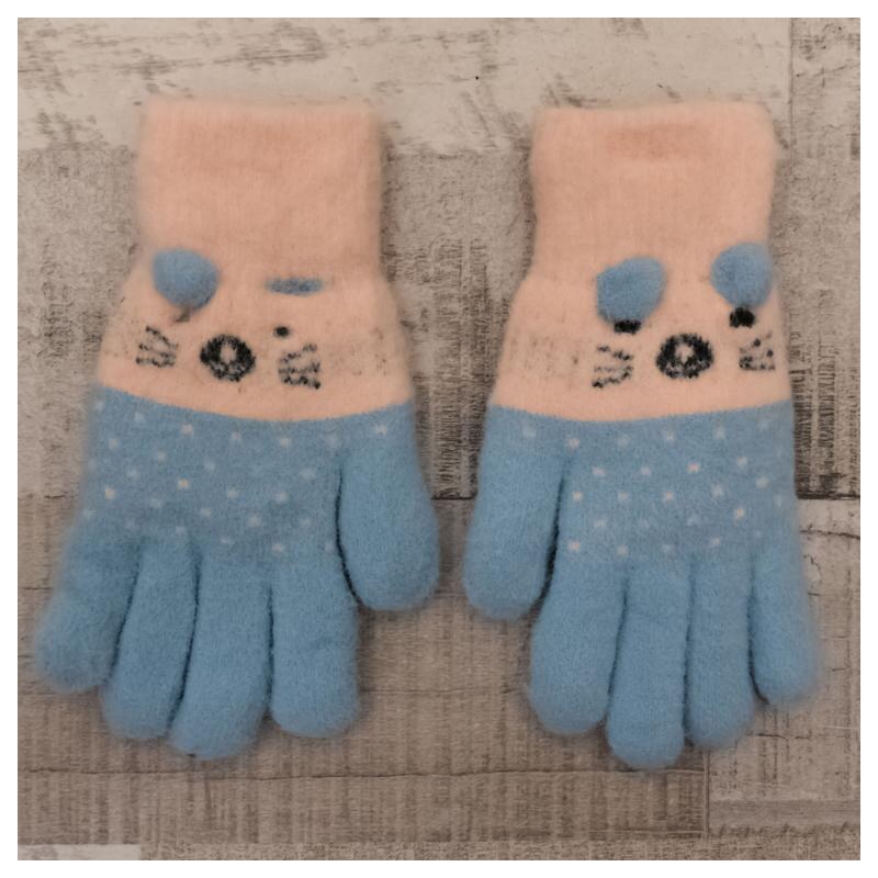 AURA.VIA Detské zateplené modré rukavice 3-10Y CATHIMON 37106195