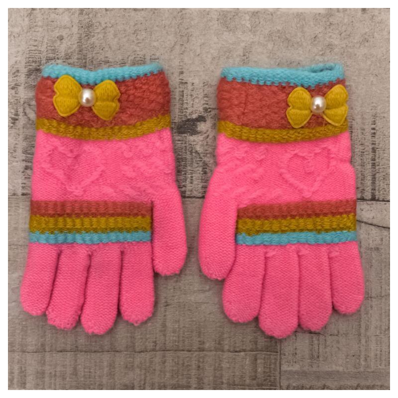 AURA.VIA Detské vlnené ružové rukavice RESTALIA 37106248