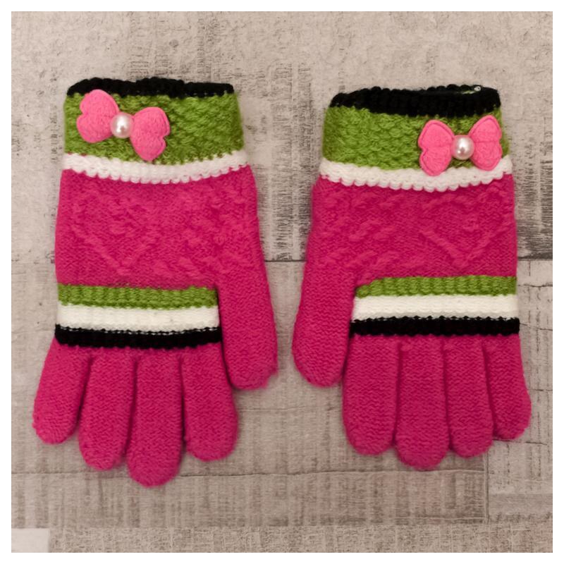 AURA.VIA Detské vlnené cyklámenové rukavice RESTALIA 64414824