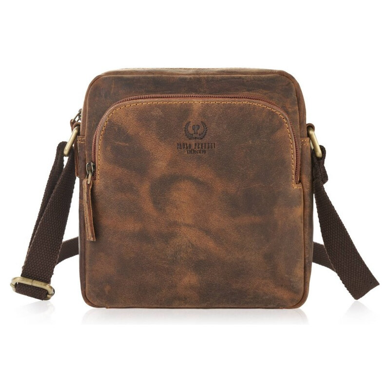 Paolo Peruzzi Kožená dámska hnedá crossbody kabelka MARINA 66572203