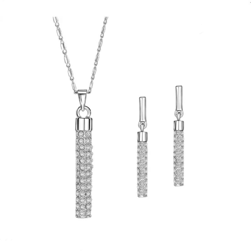 Glory Set náhrdelník a náušnice White Crystals strieborná 985 37119302