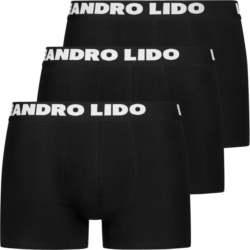 LEANDRO LIDO Pánske Boxerky 3Pack Čierne 34930169