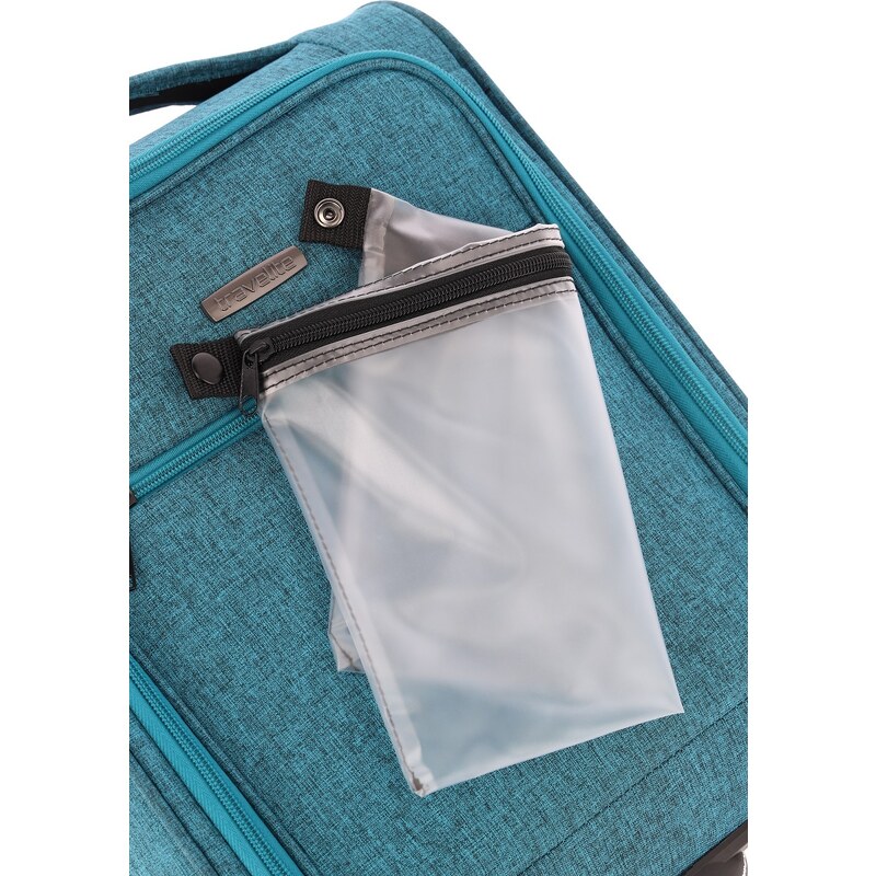 Malý textilný kufor Travelite Cabin 2w Underseater Petrol 37127191