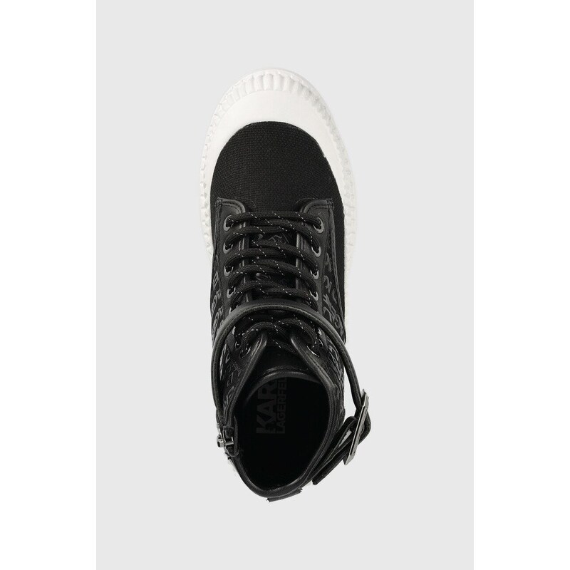Členkové topánky Karl Lagerfeld TREKKA II dámske, čierna farba, na platforme, KL42546
