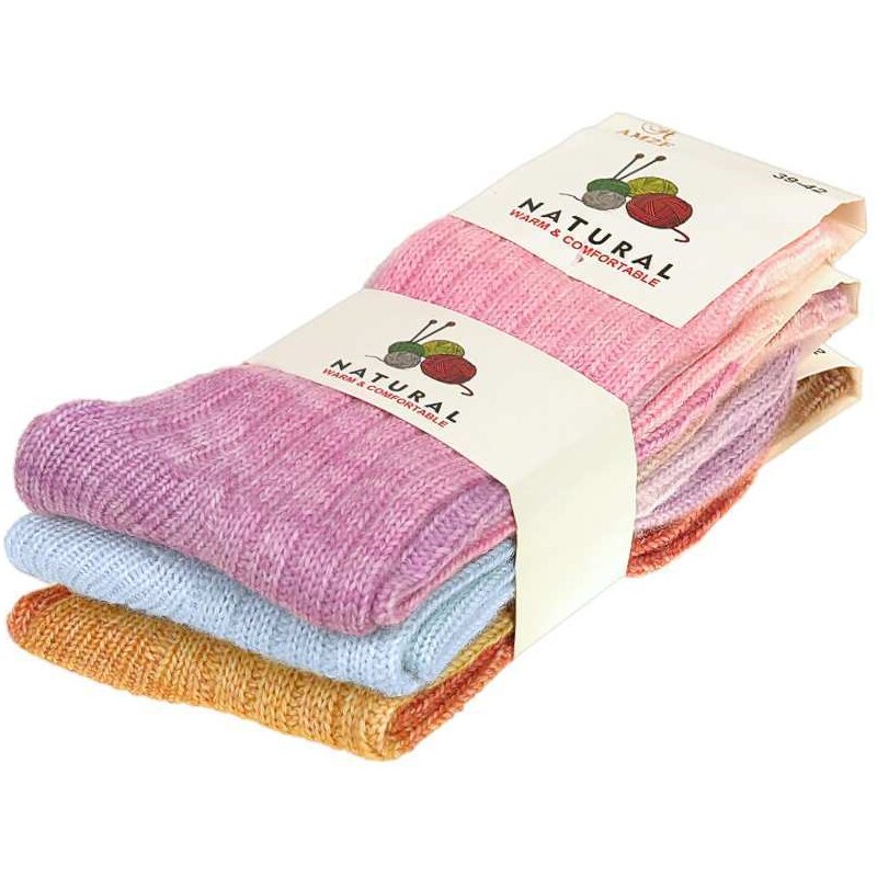 Vlnené dámske ponožky Bal.3ks veselé 22640185