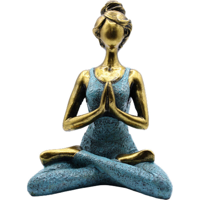 Ancient Wisdom AWG Joga Lady Figurína Namasté Bronzovo - Tyrkysová 24 cm