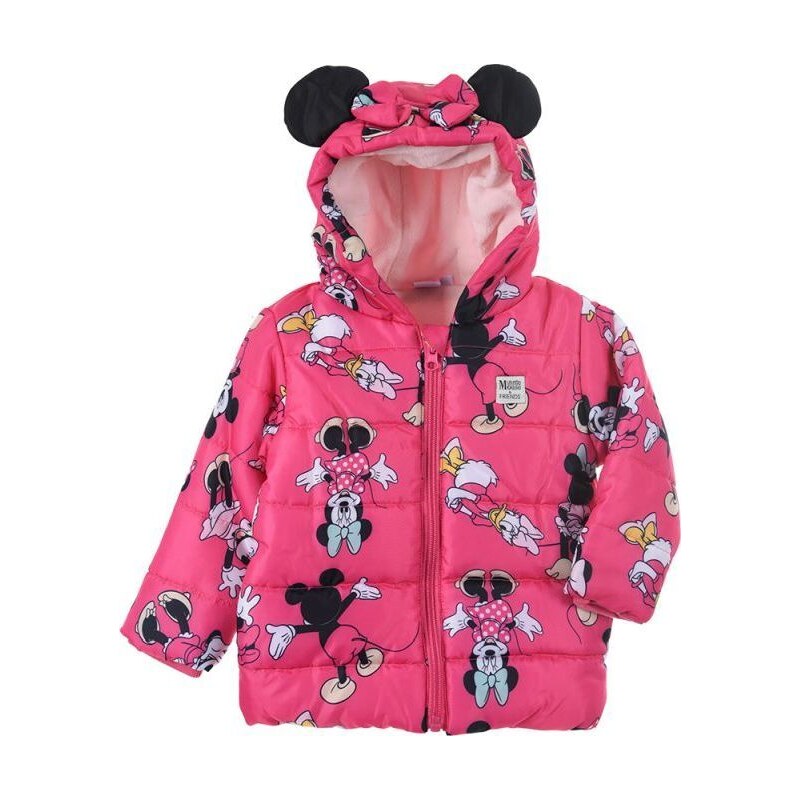 Teplá zimná bunda Disney Minnie Mouse - tmavoružová 37146236