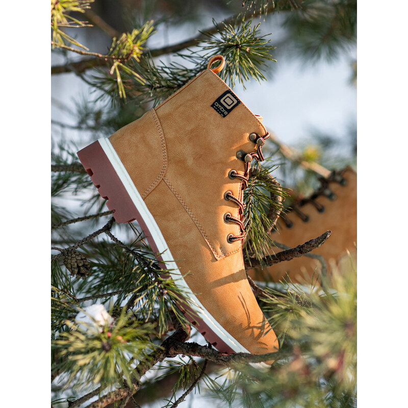 Ombre Clothing Pánske zimné outdoorové topánky - béžová T314