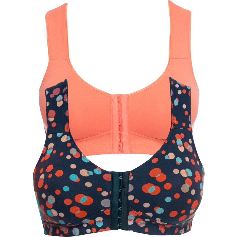 bonprix Podprsenka so zapínaním vpredu (2 ks), farba modrá 44732884