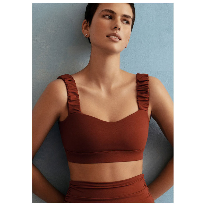 Norba Clothing Norba Ruffle Wave Bra Sienna 65397502