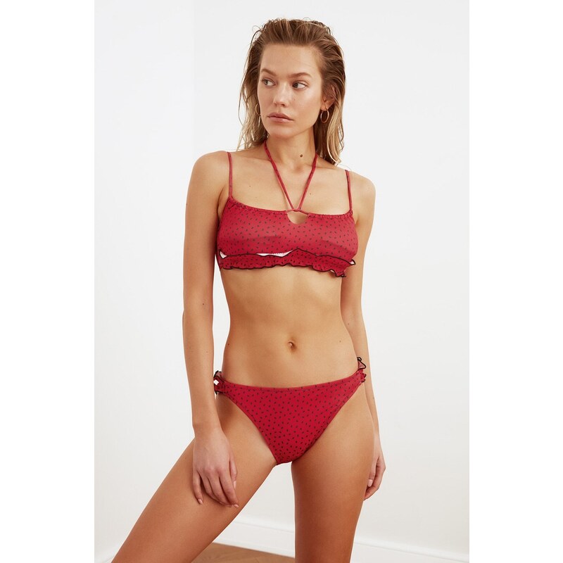 Trendyol Bikini Top - Orange - Polka dot 54995179