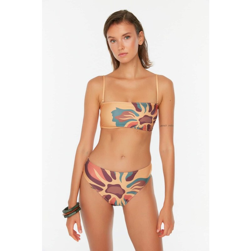 Trendyol Bikini Bottom - Orange - Floral 54997996