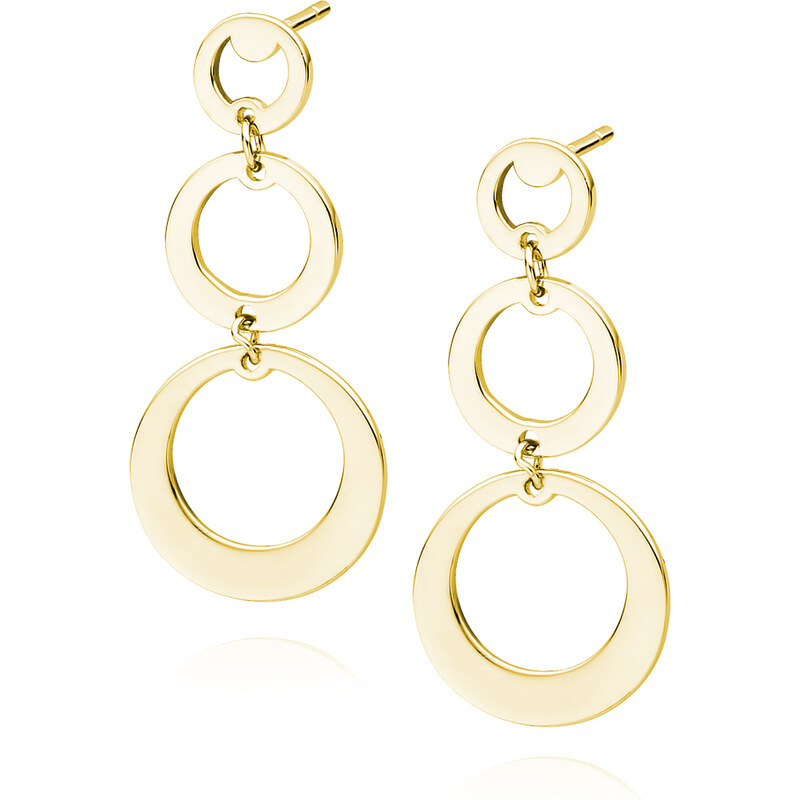 Olivie Dlhé strieborné náušnice KRUHY GOLD 7193 37376726