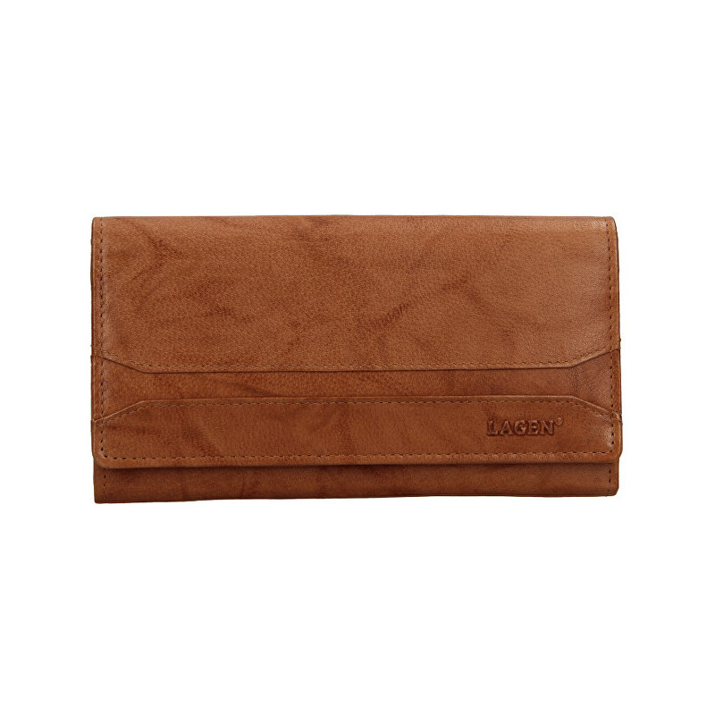 Lagen Dámska kožená peňaženka W-22025 koňak 35335424
