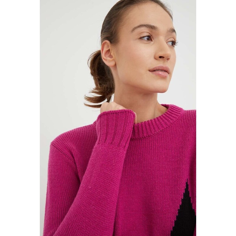Vlnený sveter Newland dámsky, ružová farba