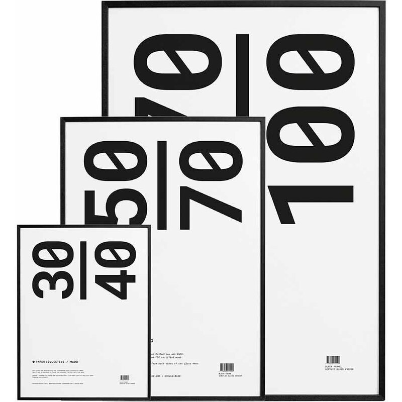 PAPER COLLECTIVE Čierny rám s akrylovým sklom 30 × 40 cm