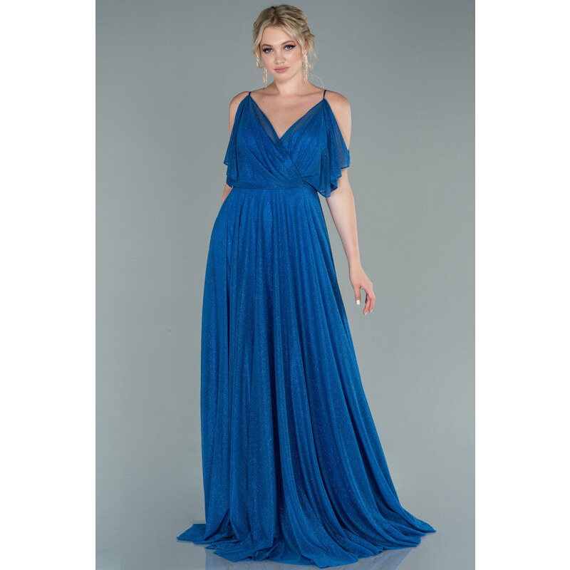 miadresses.sk Modré trblietavé spoločenské šaty 37242677