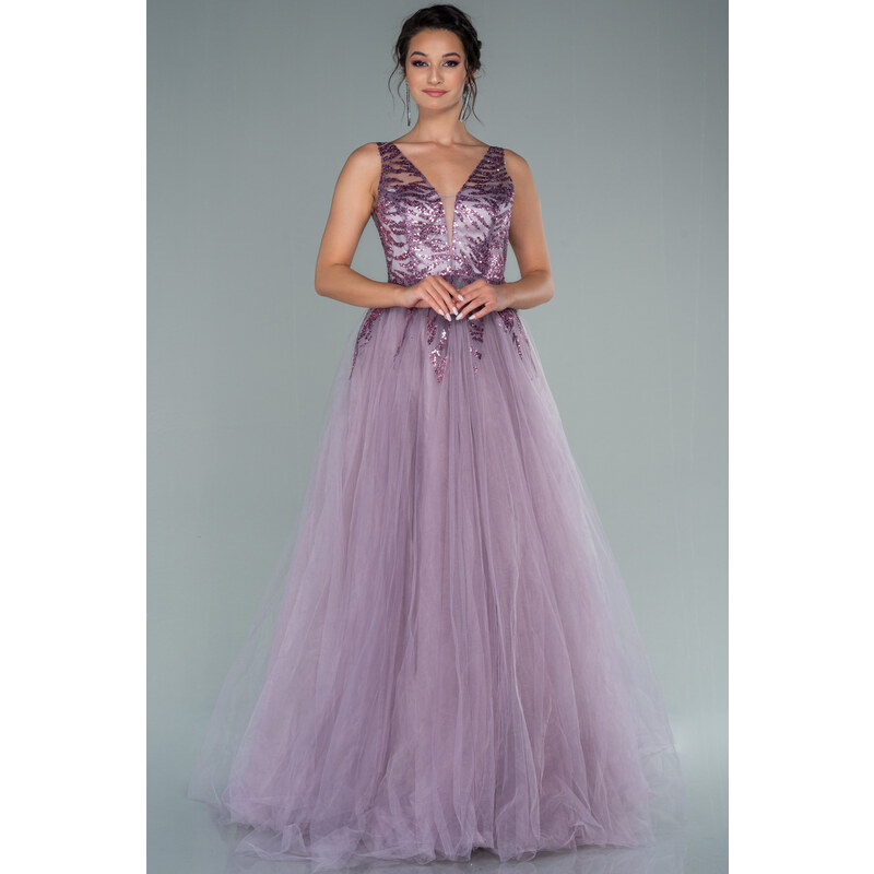 miadresses.sk Fialové tylové šaty s flitrami 37242682