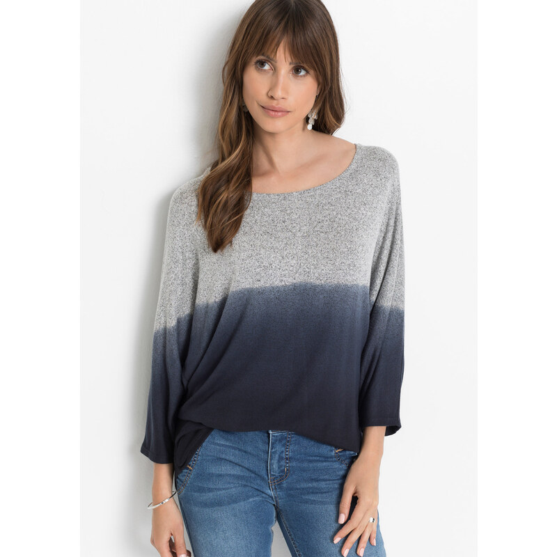 bonprix Oversize-tričko s farebným prelivom, farba šedá 44733896