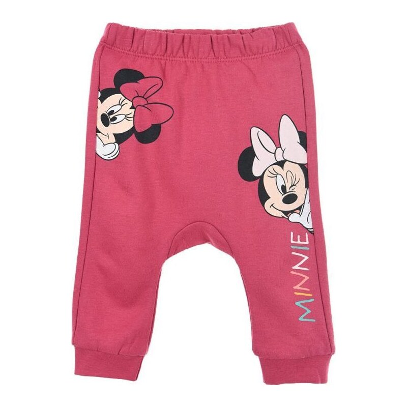 Dievčenské tepláčky Minnie Mouse - tmavoružové 37266324