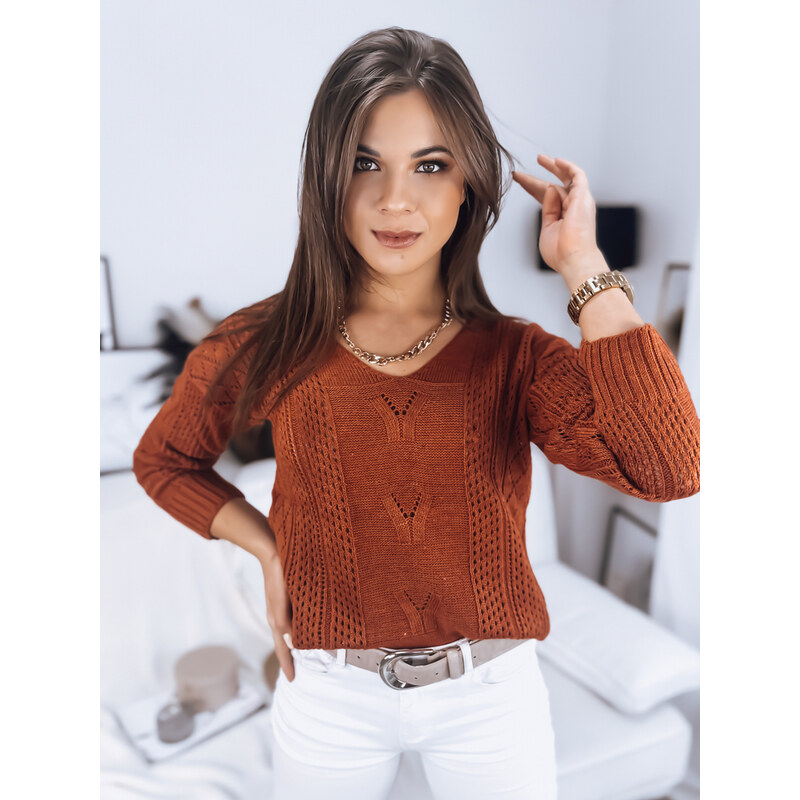 BASIC Tehlovo hnedý sveter DARIA MY1721 37710675
