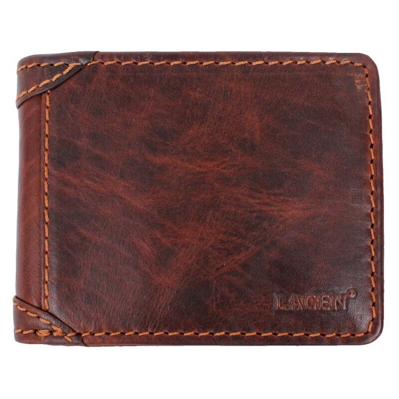 Lagen Pánska kožená peňaženka 2511461/M hnedá 37267617