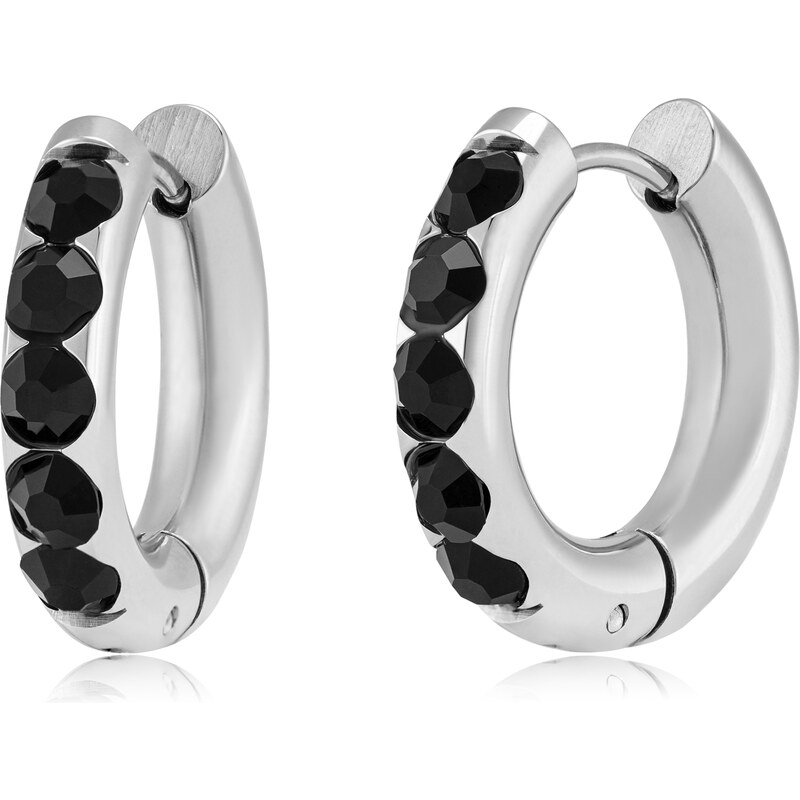 Troli Moderné kruhové náušnice s čiernymi zirkónmi VAAJDE201822S-BK 66587365