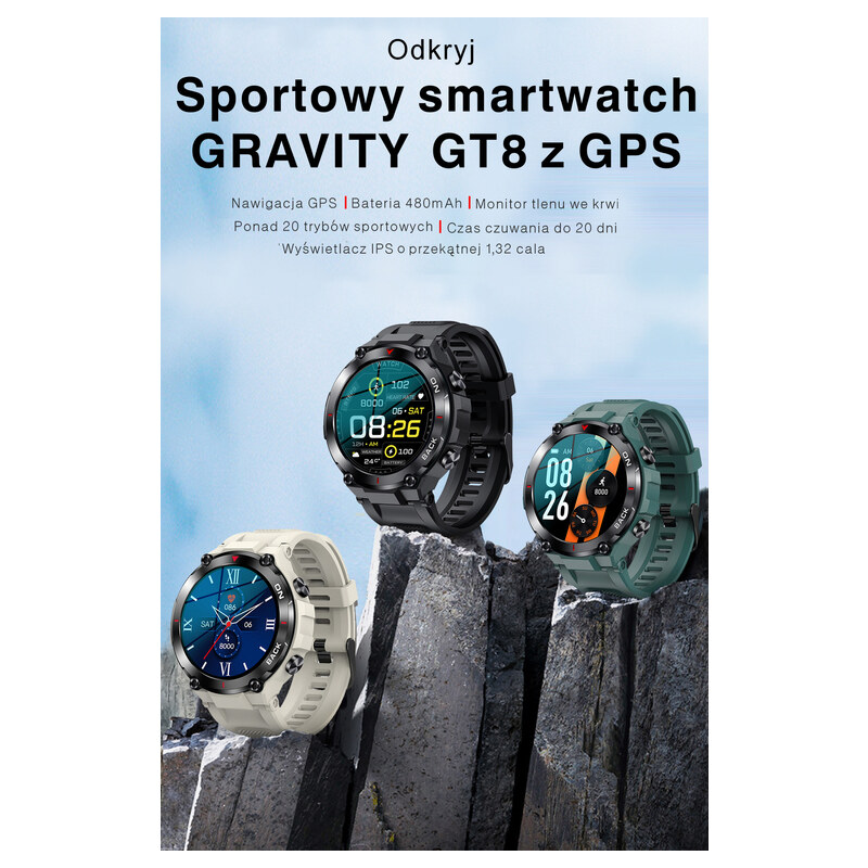 SMARTWATCH pánske GRAVITY GT8-3 - z GPS (sg017c)