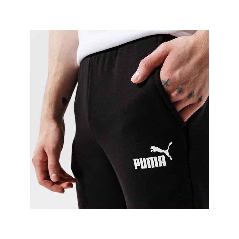 Puma Nohavice Ess Logo Pants Fl Cl - Puma Black Muži Oblečenie Nohavice 58671401