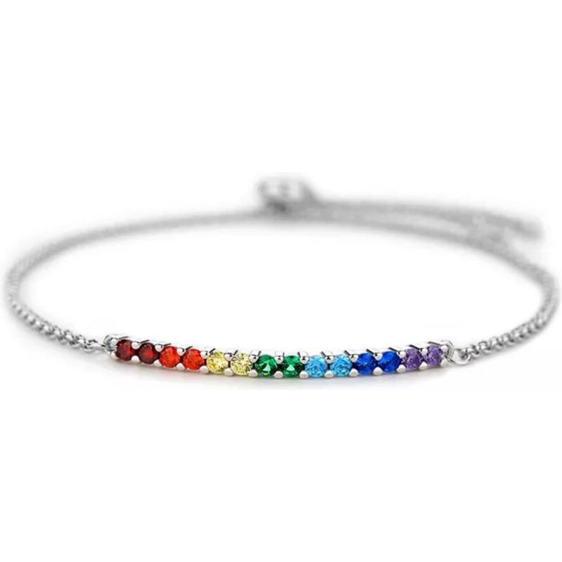 Olivie Strieborný náramok COLORS 7206 37665709