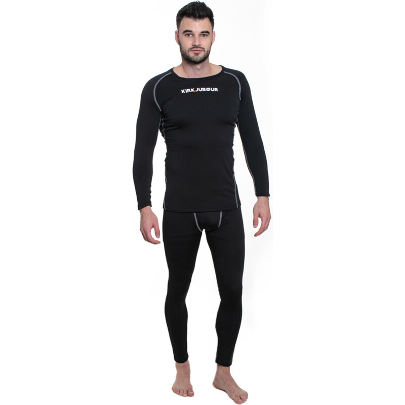E-shop KIRKJUBOUR Pánske Termoprádlo et 2 pack Čierne