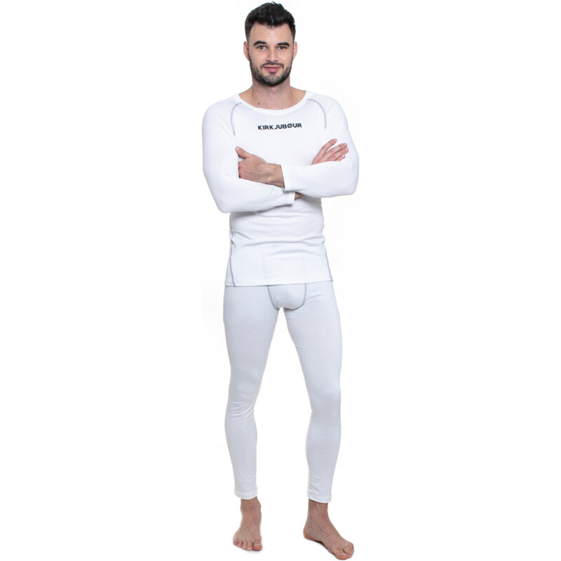 E-shop KIRKJUBOUR Pánske Termoprádlo Set 2 pack Biele