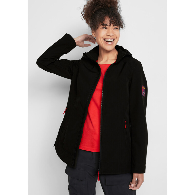 bonprix Strečová softshellová bunda, odolná voči vode, farba čierna 48958149