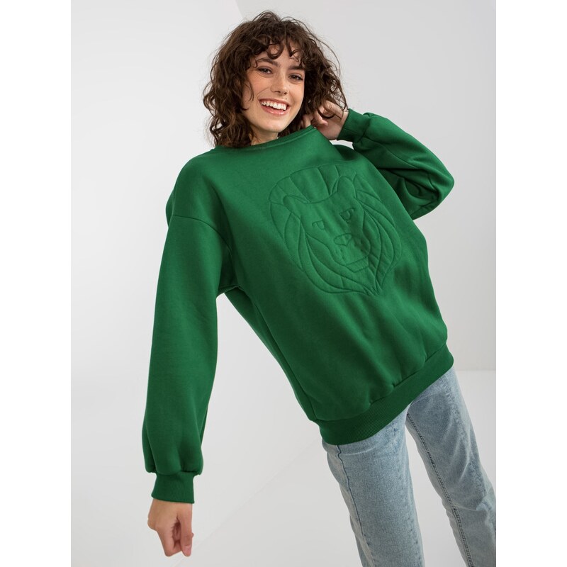 ex moda Sweatshirt-EM-BL-617-4.41P-dark green 64787983