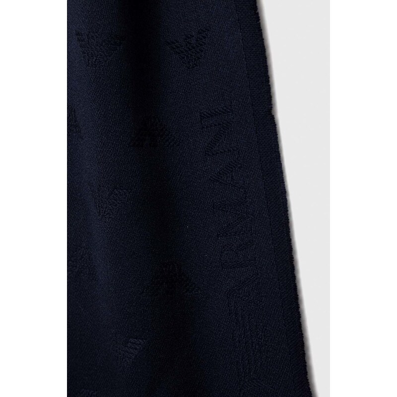 Vlnený šál Emporio Armani šedá farba, jednofarebný