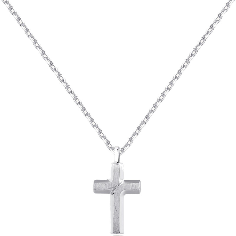 Brosway Štýlový oceľový náhrdelník s krížikom Backliner BBC04 66594074