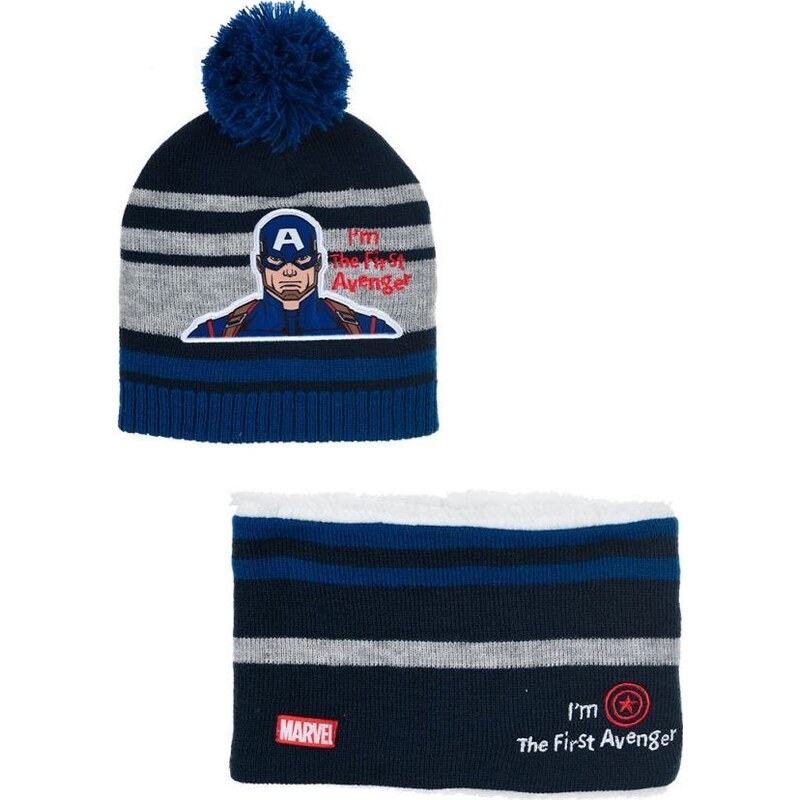 AVENGERS Pruhovaný set čiapky a nákrčníka Captain America 37335713