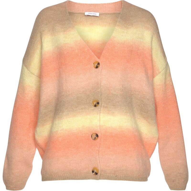 LASCANA Kardigán béžová / žltá / oranžová 54239794
