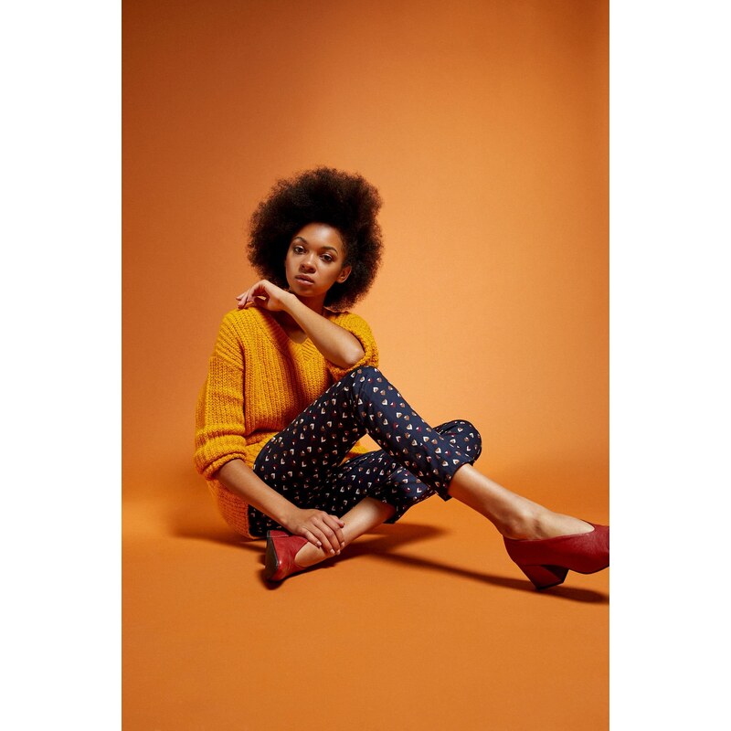 Marisse Printed trousers - dark blue 65066427