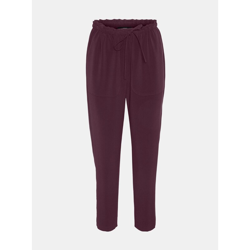 Burgundy shortened trousers VERO MODA 65391088