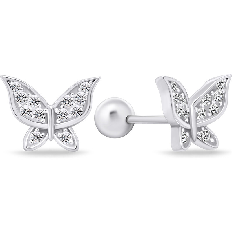 Brilio Silver Nádherné strieborné náušnice Motýľ EA631W 66580176