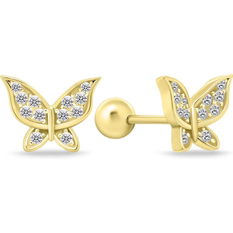 Brilio Silver Nádherné pozlátené náušnice Motýľ EA631Y 66589674