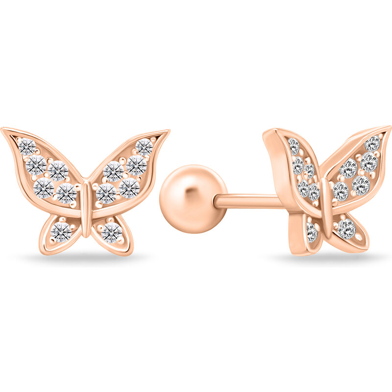 Brilio Silver Nádherné bronzové náušnice Motýľ EA631R 66581322